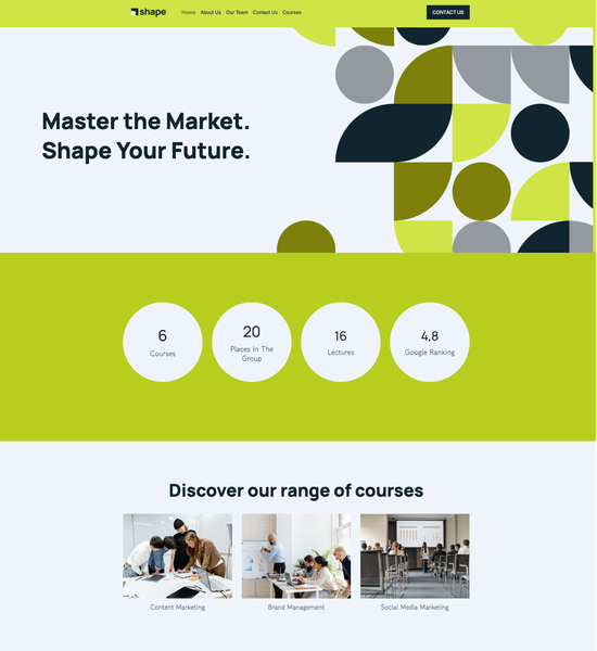 marketing courses template preview