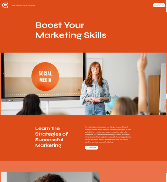 marketing courses template preview