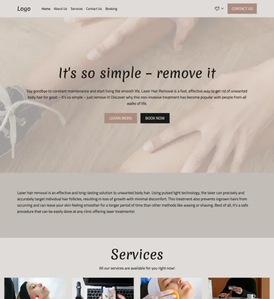 laser hair removal clinic template preview