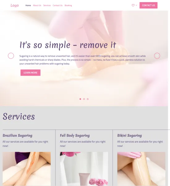 sugaring salon template preview