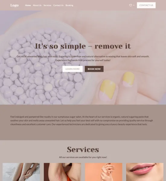 sugaring salon template preview