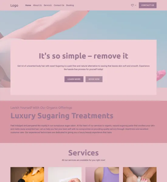 sugaring salon template preview