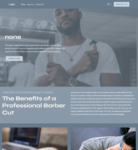 barber blog template preview