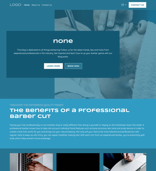 barber blog template preview