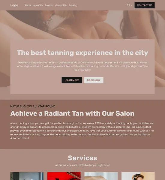 tanning salon template preview