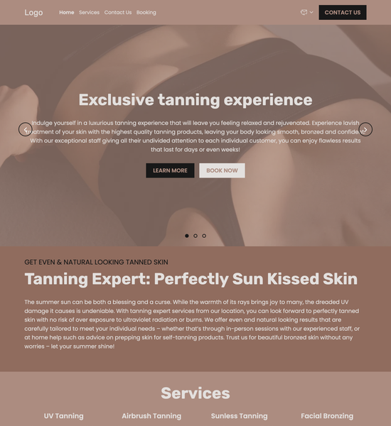 tanning expert template preview