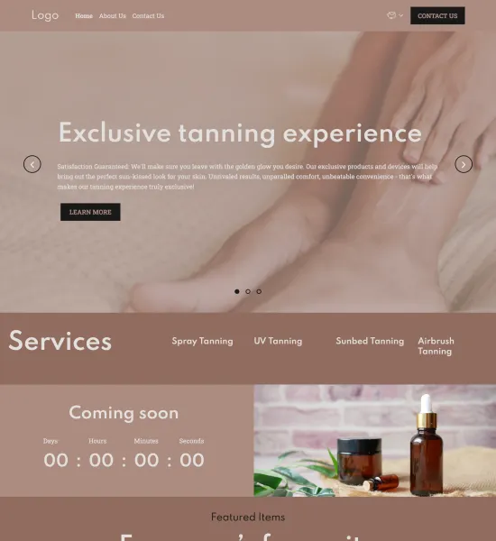 tanning store template preview