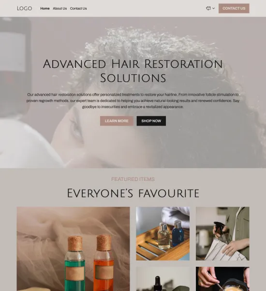 men's hair & grooming products template preview