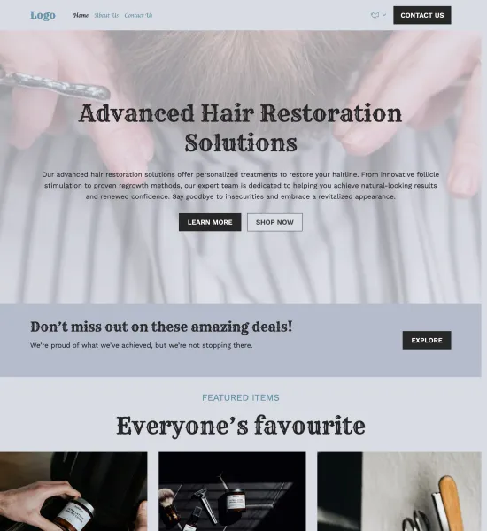 men's hair & grooming products template preview