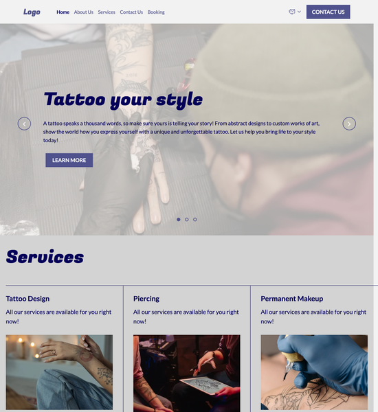 tattoo studio template preview