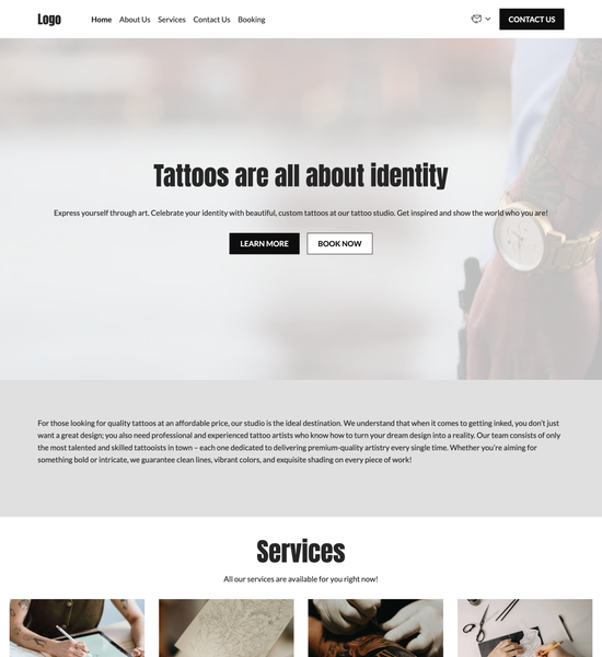 tattoo studio template preview