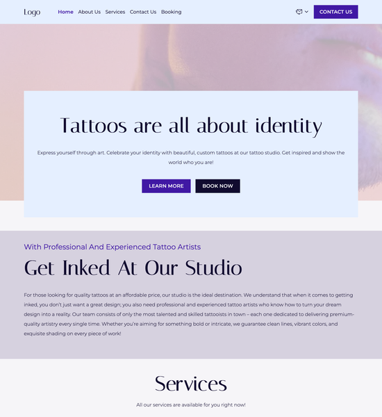 tattoo studio template preview