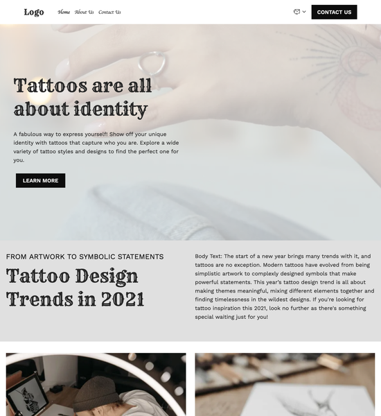 tattoo blog template preview