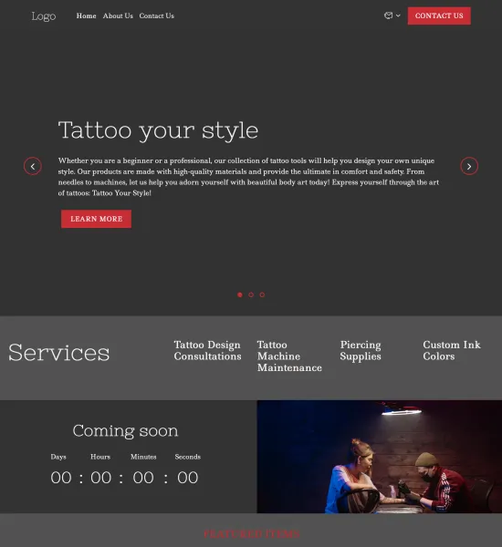 tattoo tools store template preview