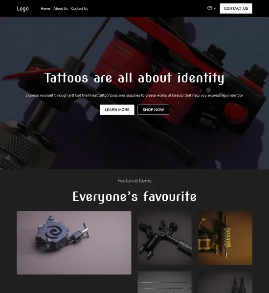 tattoo tools store template preview