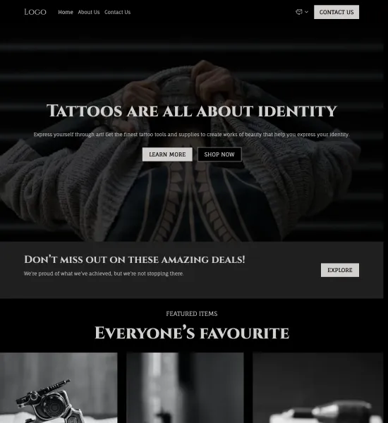 tattoo tools store template preview