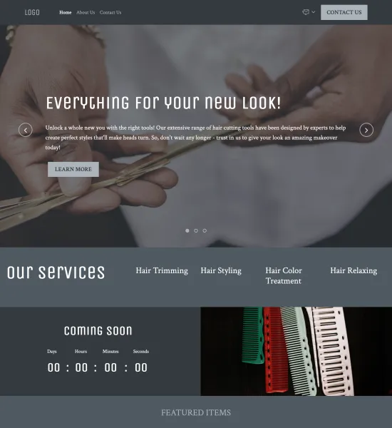 hair cutting tools store template preview