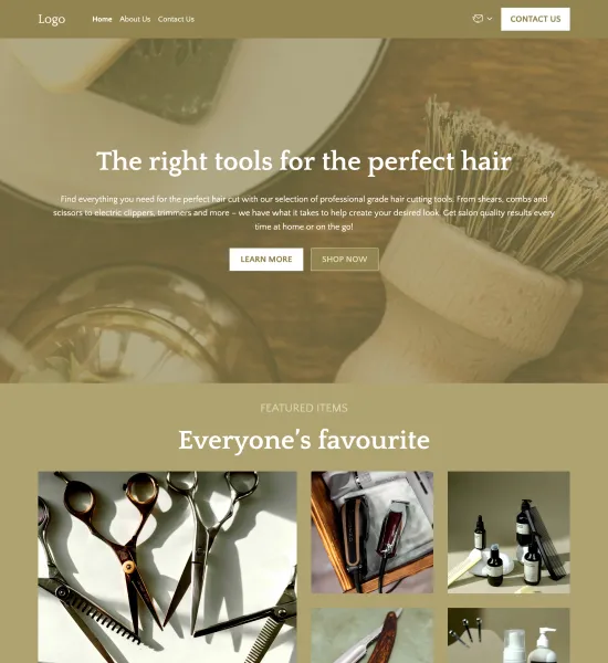 hair cutting tools store template preview