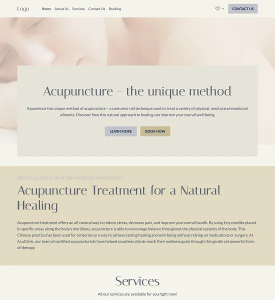 acupuncture clinic template preview