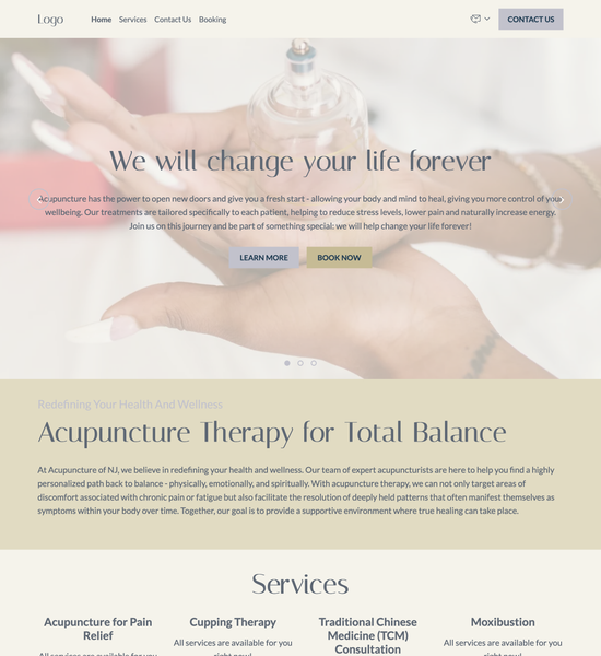 acupuncture therapist template preview