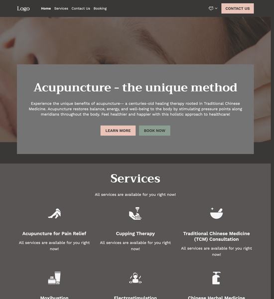 acupuncture therapist template preview