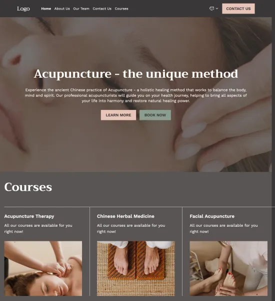 acupuncture school template preview