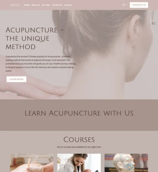 acupuncture school template preview