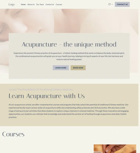 acupuncture school template preview