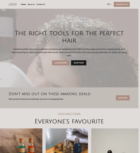 stylist tools store template preview