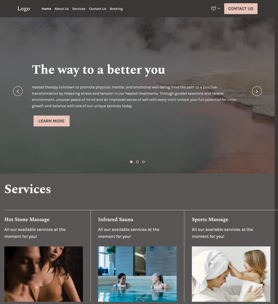 heated therapy studio template preview