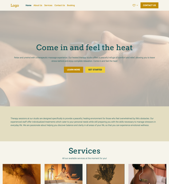 heated therapy studio template preview