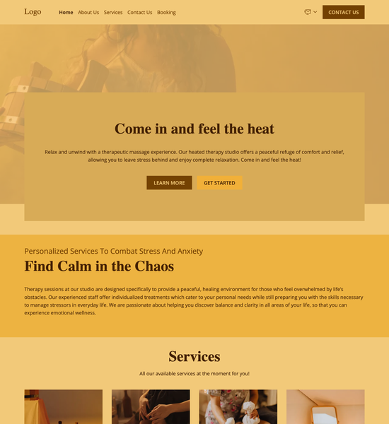 heated therapy studio template preview