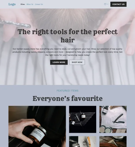 barber supply store template preview