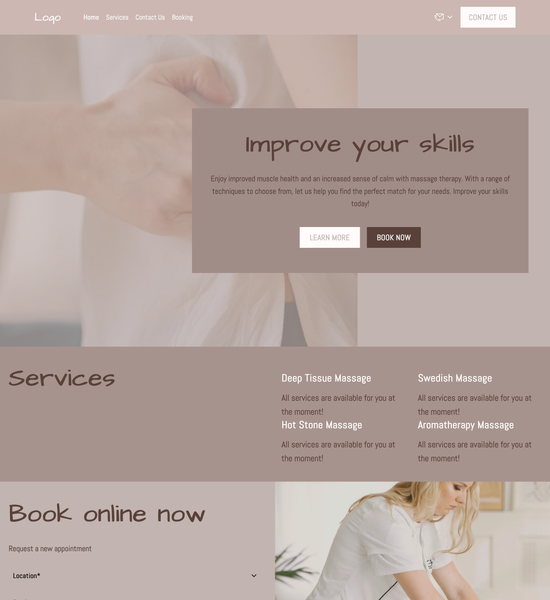 massage therapist template preview