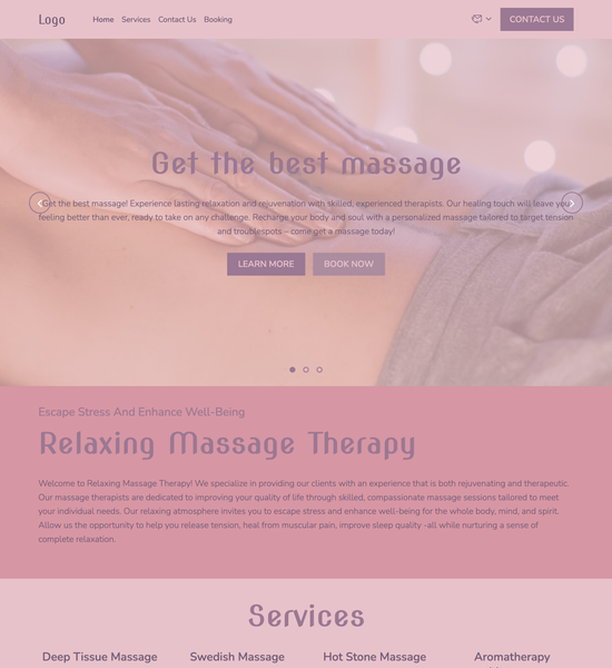 massage therapist template preview