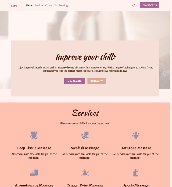 massage therapist template preview