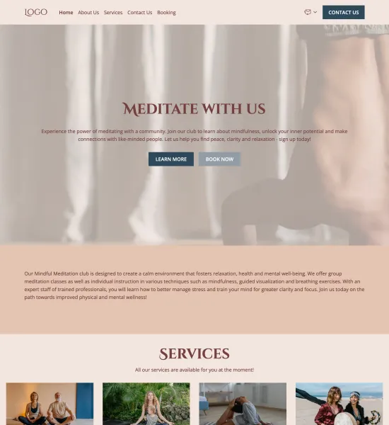 meditation club template preview