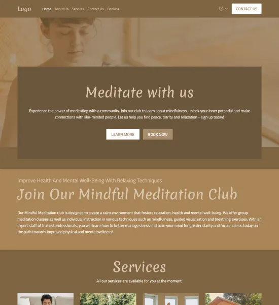 meditation club template preview