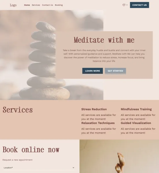 meditation coach template preview