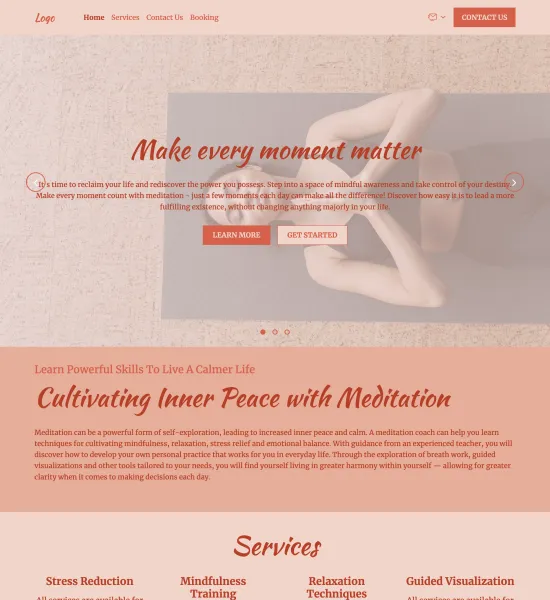 meditation coach template preview