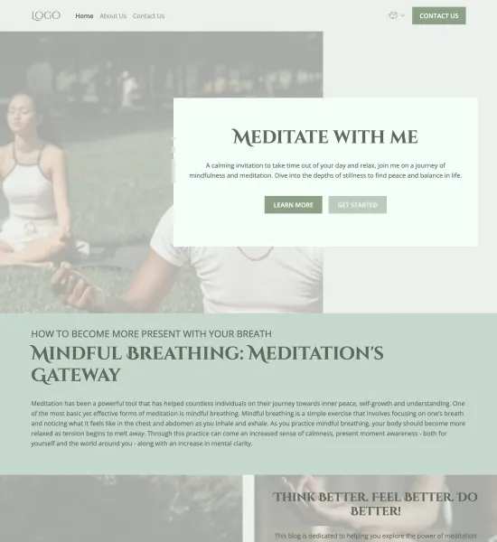 meditation blog template preview