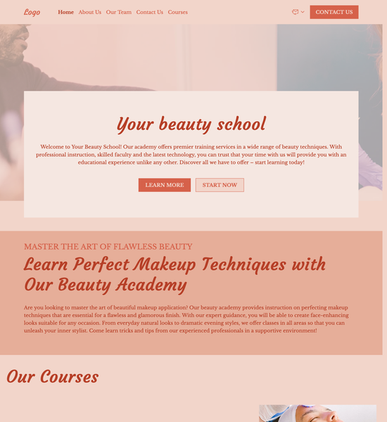 beauty academy template preview