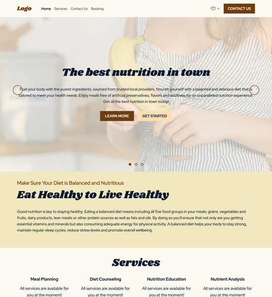 nutritionist template preview