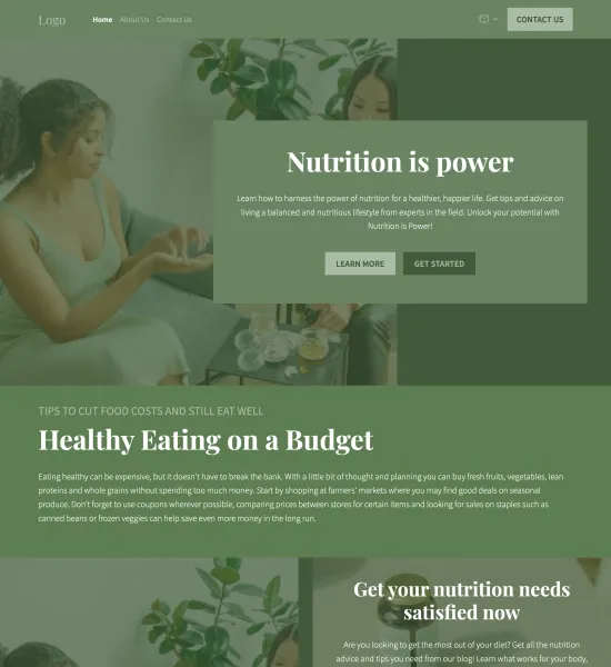 nutrition blog template preview