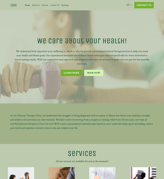 physical therapy clinic template preview