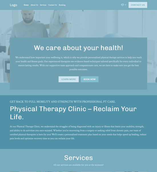 physical therapy clinic template preview