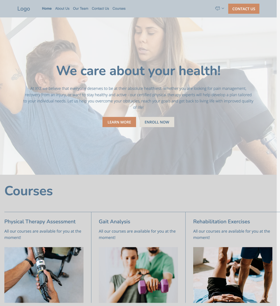 physical therapy school template preview