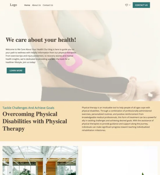 physical therapy blog template preview