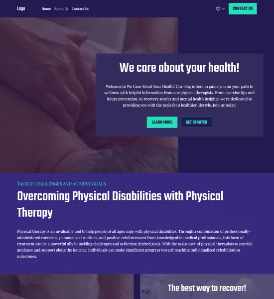 physical therapy blog template preview