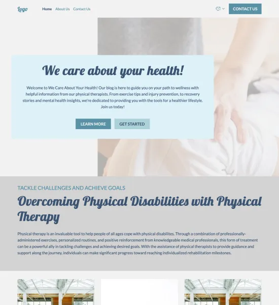 physical therapy blog template preview